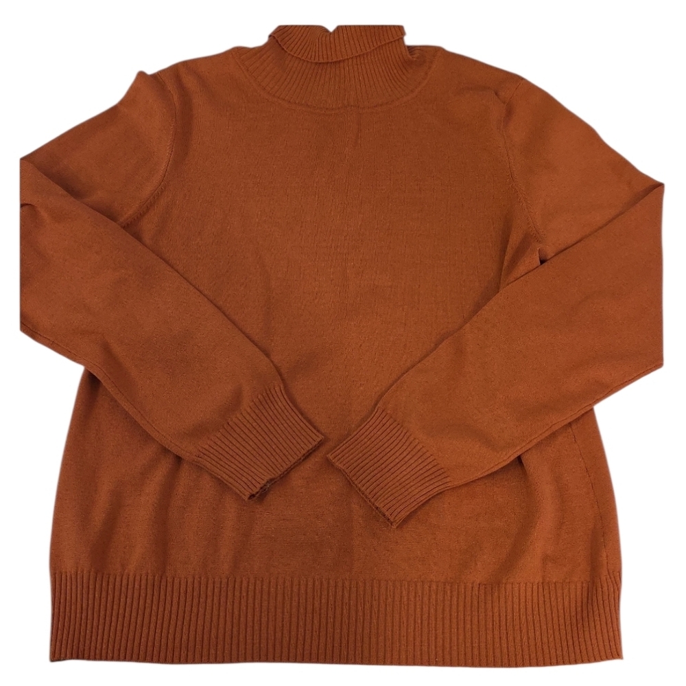 Chadwicks Vintage Orange Turtleneck Knit Sweater Size Large